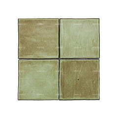 Customize Distressed Square Olive Green Handmade Art Tiles