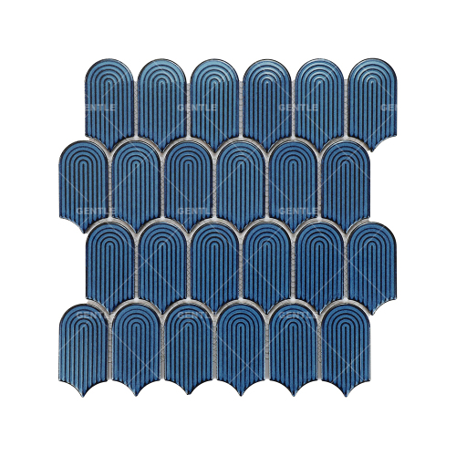 Wholesale Blue Feather Shapes Porcelain Mosaic With Olde World Style
