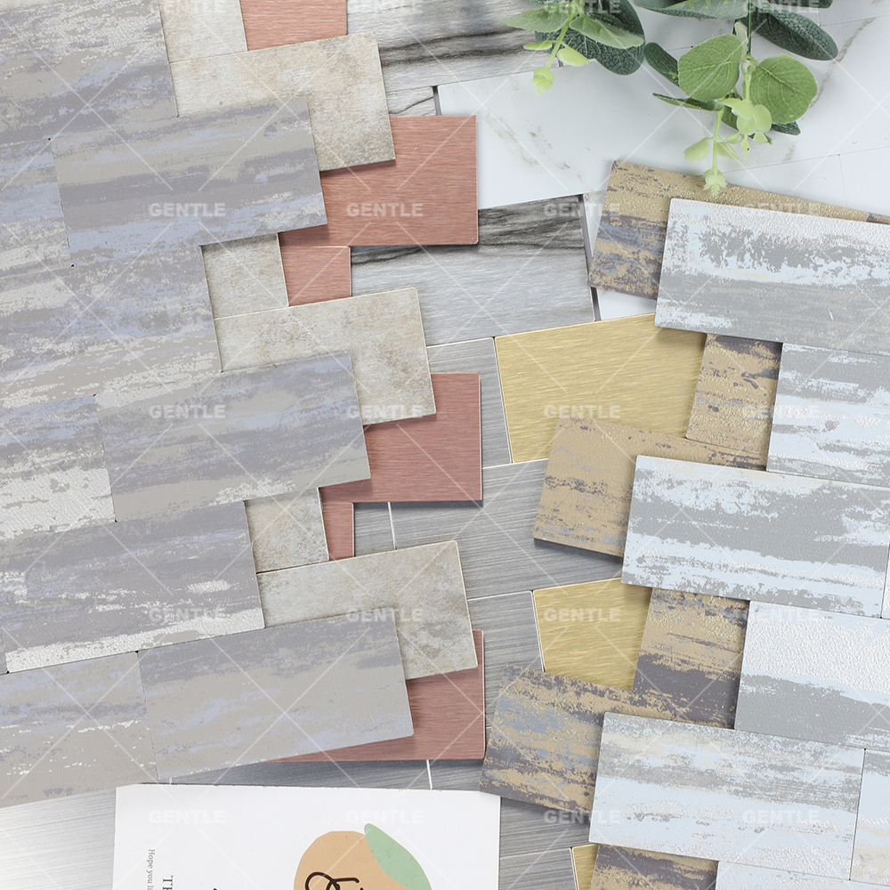 Wholesale Rectangle Aluminum Composite Mosaic With Metal Look