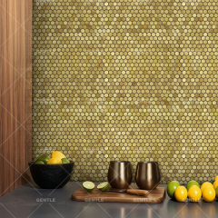 Customize Hexagonal Metal Mosaic Tile With Brushed Effect