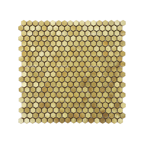 Customize Hexagonal Metal Mosaic Tile With Brushed Effect