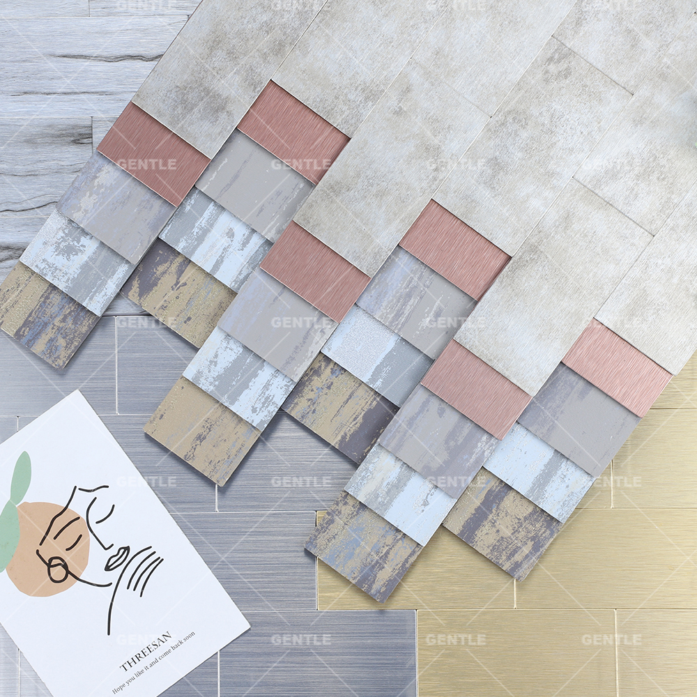Wholesale Rectangle Aluminum Composite Mosaic With Metal Look