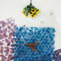 Customize Triangular Pink Purple Hot-melt Glass Mosaic Tiles