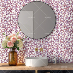 Customize Triangular Pink Purple Hot-melt Glass Mosaic Tiles