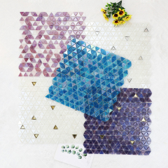 Customize Triangular Pink Purple Hot-melt Glass Mosaic Tiles