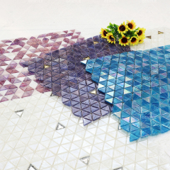 Customize Triangular Pink Purple Hot-melt Glass Mosaic Tiles