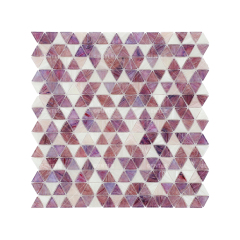 Customize Triangular Pink Purple Hot-melt Glass Mosaic Tiles
