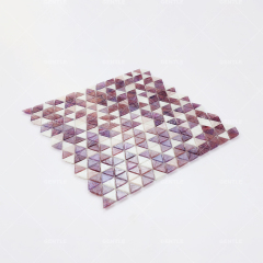 Customize Triangular Pink Purple Hot-melt Glass Mosaic Tiles