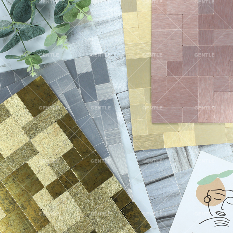 Wholesale Pink Aluminum Composite Mosaic With Metallic Texture