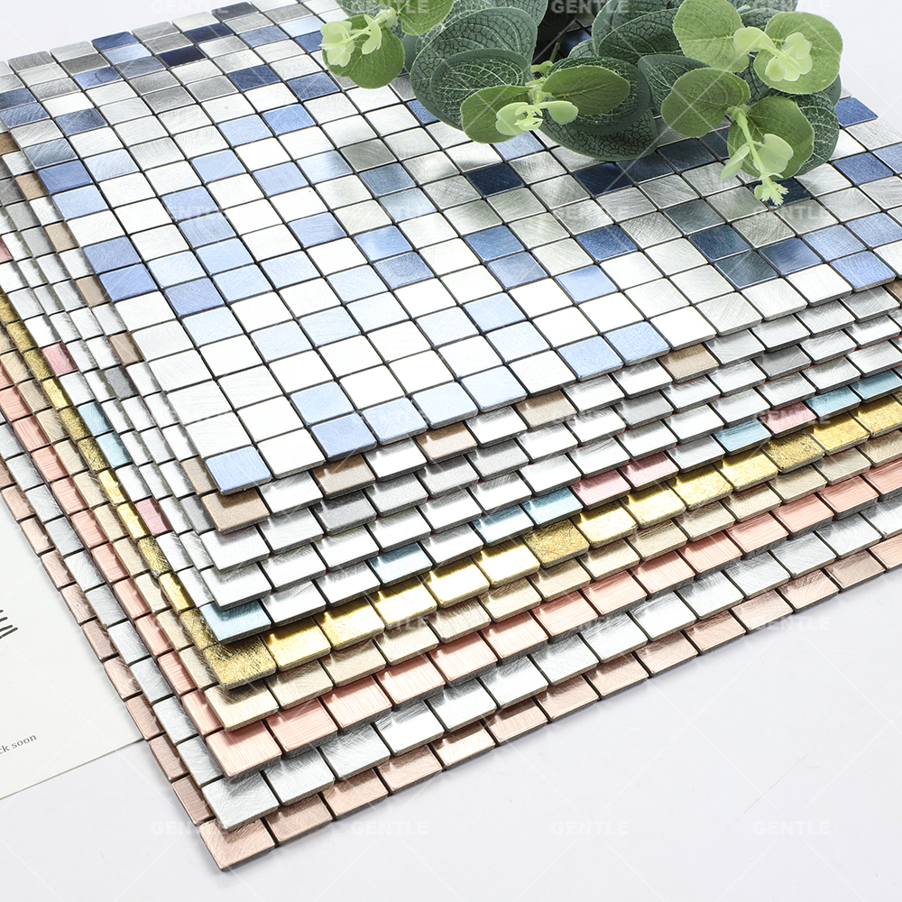 Wholesale Tea Color Aluminum Composite Mosaic With Wire Drawing Effect