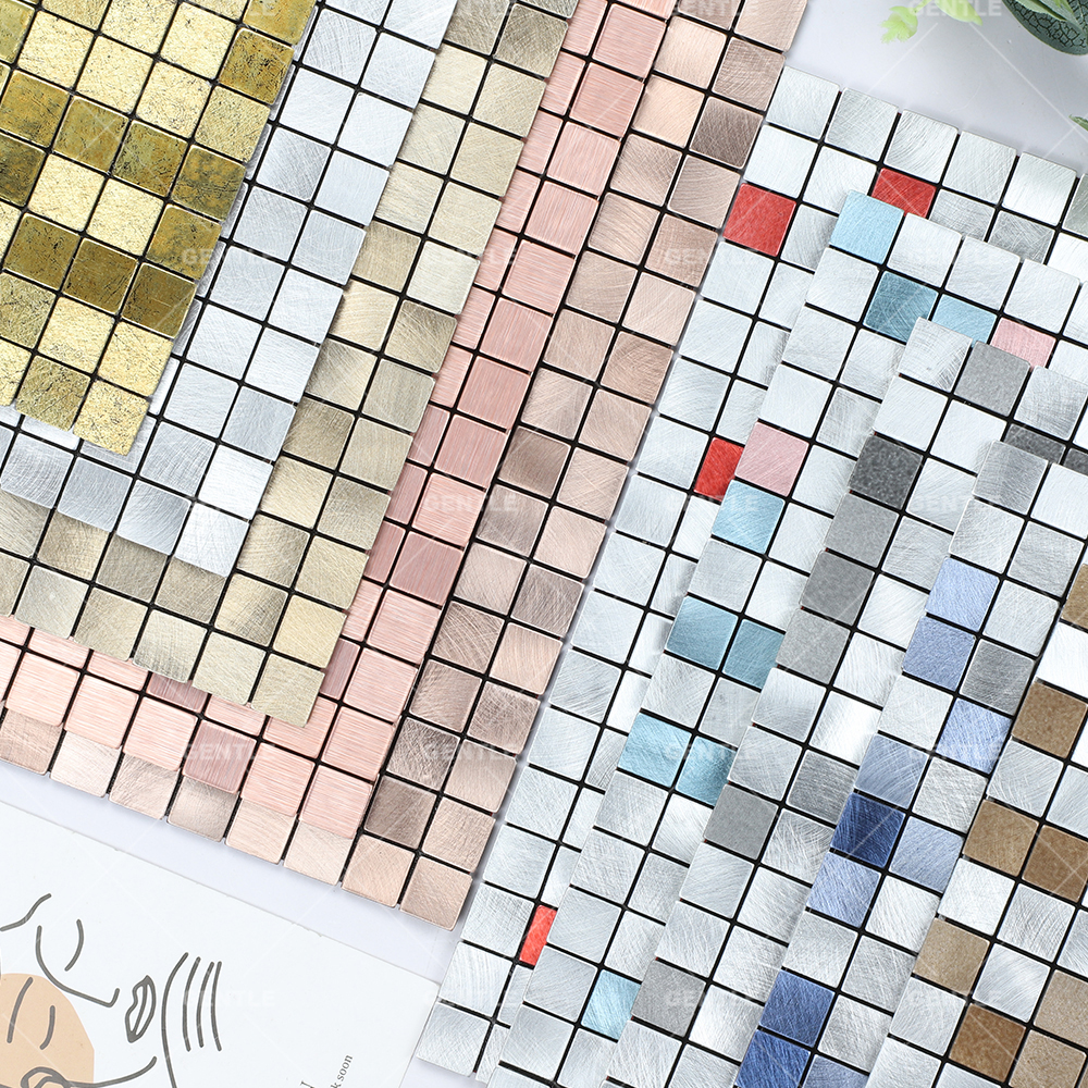 Wholesale Tea Color Aluminum Composite Mosaic With Wire Drawing Effect