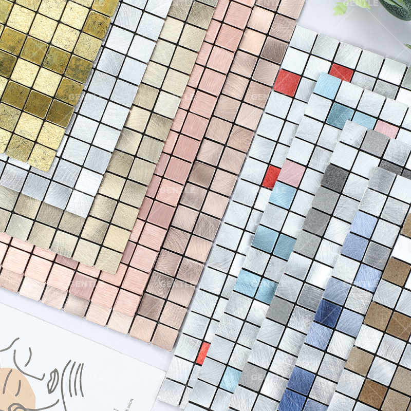 Wholesale Tea Color Aluminum Composite Mosaic With Wire Drawing Effect