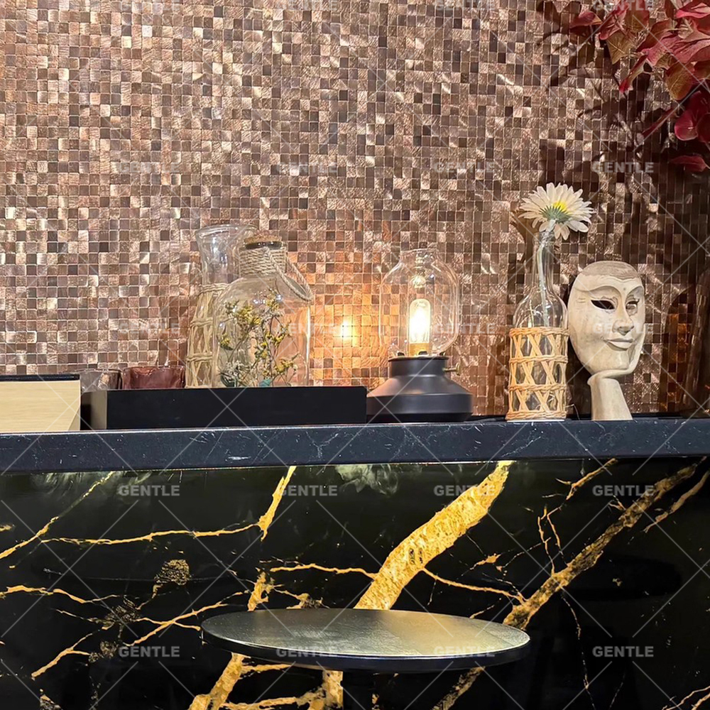Wholesale Tea Color Aluminum Composite Mosaic With Wire Drawing Effect