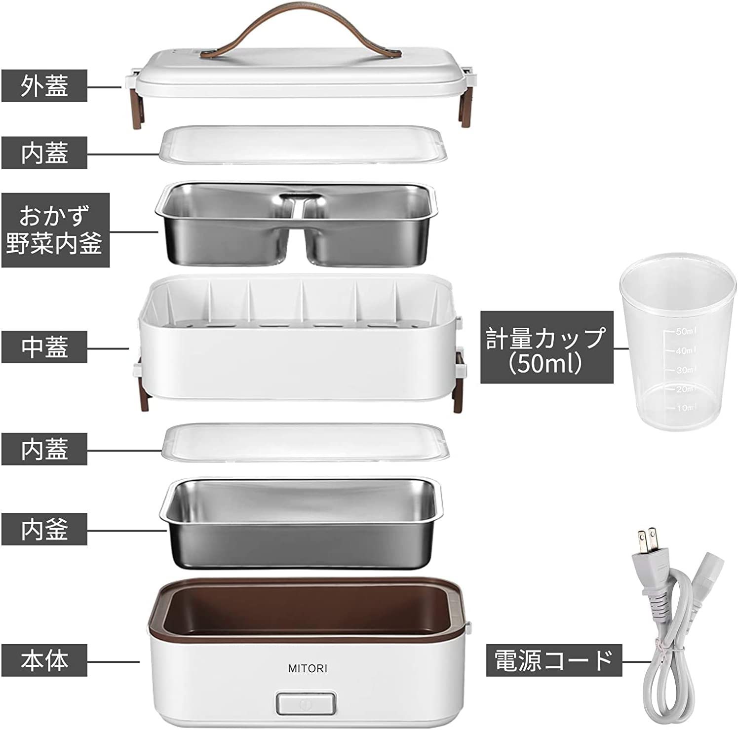 2段式炊飯器 コロナ感染抑える高速弁当箱炊飯器 0.5~1.5合 ひとり暮らし用 蒸し 炊き 温め機能付き 1台3役 小型 一人用 小型炊飯器 米もおかずもこれ一台 車中泊 自宅 職場でも大活躍