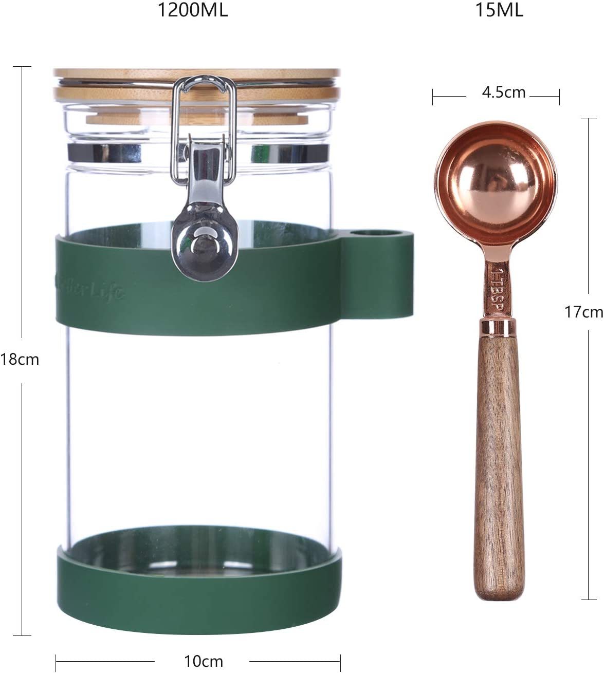 コーヒー豆保存容器 250g コーヒー豆入れ容器 珈琲キャニスター 密閉容器 ガラス コーヒー豆保存瓶 800ML 2個セット