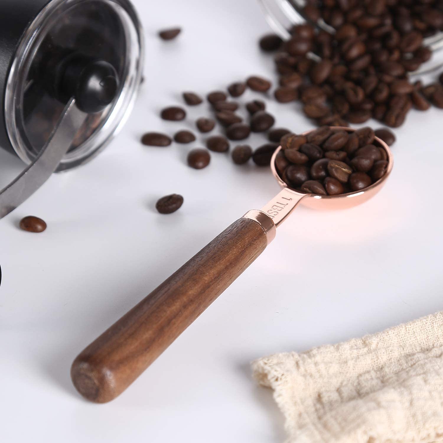 コーヒー計量スプーン コーヒー スプーン メジャー 計量 スプーン 木製のハンドル計量スプーン コーヒー粉10g