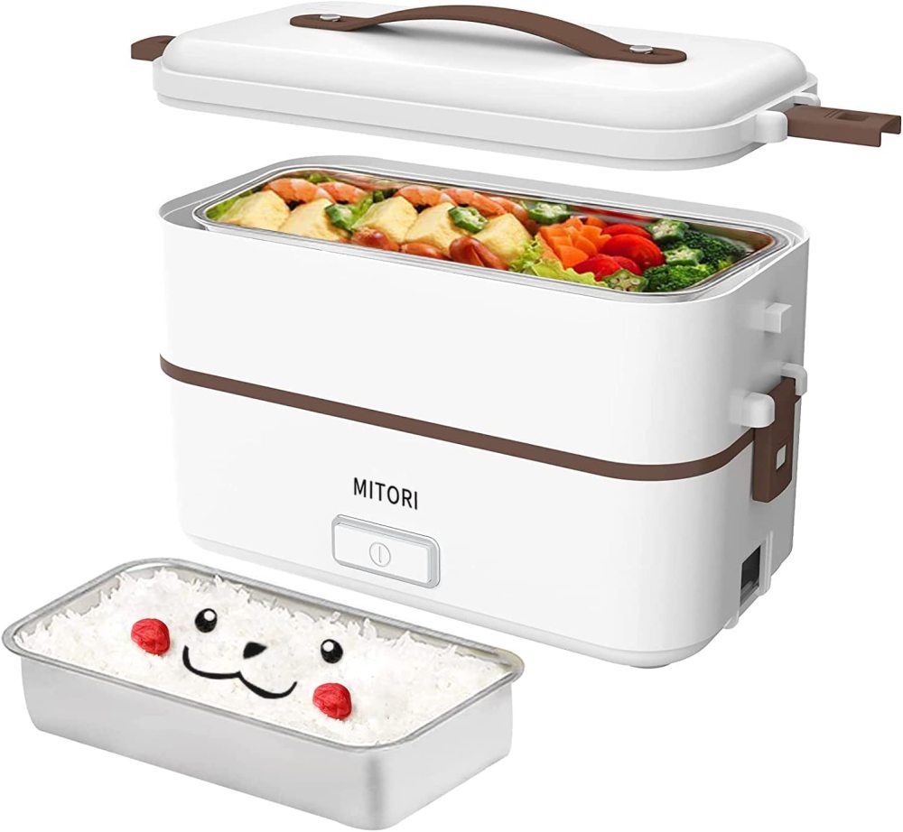 2段式炊飯器 コロナ感染抑える高速弁当箱炊飯器 0.5~1.5合 ひとり暮らし用 蒸し 炊き 温め機能付き 1台3役 小型 一人用 小型炊飯器 米もおかずもこれ一台 車中泊 自宅 職場でも大活躍
