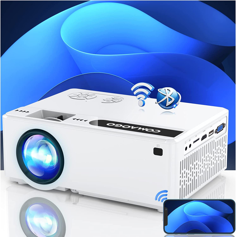 小型 WiFi 1080PフルHD 9500LM - 5GWiFi Bluetooth5.1 ミラーリング機能 【専用バック付き】 HIFIスピーカー 台形補正 ズーム機能 250インチ大画面 ホームプロジェクター スマホ/タブレット/パソコン/TV Stick/PS4/PS5/DVDプレヤーなど接続 USB/HDMI/AV/TF搭載 プロジェクター 家庭用 日本語取扱説明書