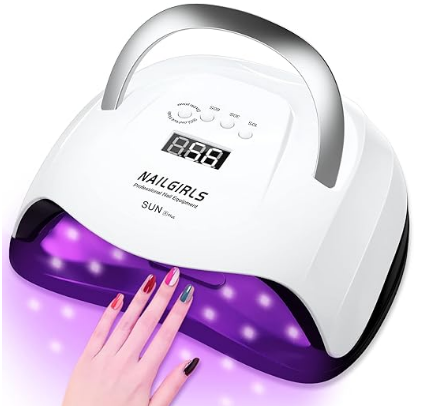 NAILGIRLS LED & UV 指甲油 168W 42LEDs 凝胶美甲用 uv灯 树脂用 硬化灯 高功率 高速硬化 专业用 4个定时设置 业界备受关注的低热功能 支持全啫喱 手脚两用 白色