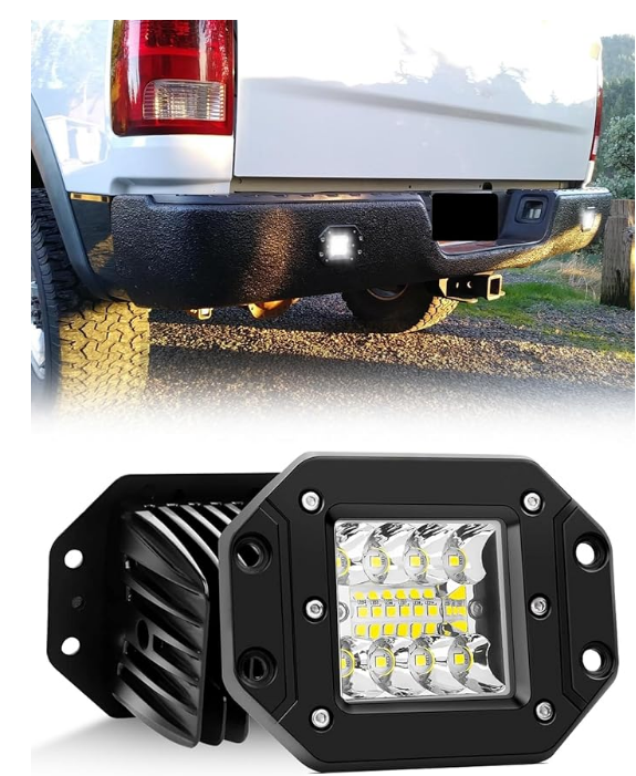 Chelhead 嵌入式LED工作灯 48w 白色 5英寸 LED 工作灯 支持12V-24V 通用 车外灯 吉姆尼 辅助灯 农业机械 2个装