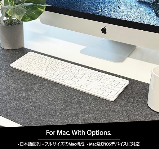 Macally キーボード Bluetooth - Apple キーボードと互換性のあるワイヤレステンキー充電式 (BTZKEY)