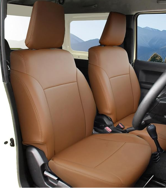 YORKNEIC スズキ 新型ジムニー JB64 シートカバー XC/XL ジムニーヒラ JC/JL JB74 専用シートカバー 防水シートカバー PUレザーシート保護カバー シートカバー 全周ブラウン