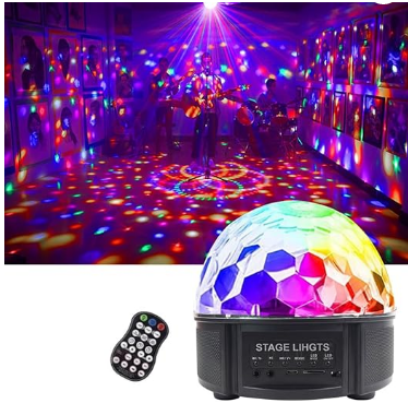 CHINLY 舞台照明 ステージライト ミラーボール 12色 RGB多色変更 Bluetooth機能 サウンドコントロール 回転ライト クリスタル マジックボール ミラーボール パーティー DJ ディスコライト クラブバー照明 イベント 文化祭 パーティー