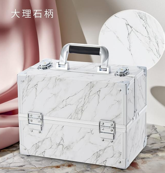 Hapilife コスメケース 大容量 プロ仕様 コスメケース 6層パレット 化粧品ケース コスメケース 化粧品収納ケース 化粧品収納 メイク道具 化粧品収納ボックス 鍵付き (ホワイト)
