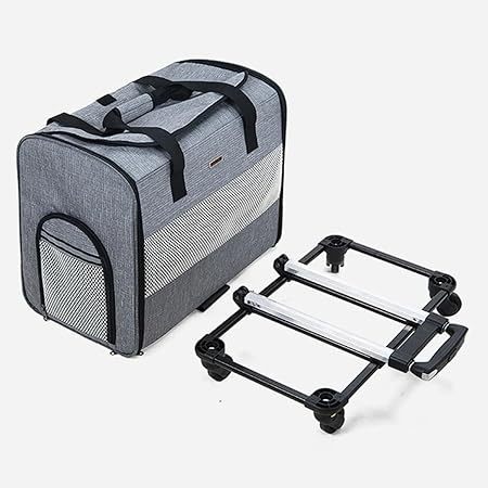 ペットキャリーカート 犬 猫 ハードクレート 車輪付き ペット用トロリーケース キャスター付 多機能 取り外し可能な ハンドバッグ 折りたたみ式 小型・中型犬・猫 通気性 軽量