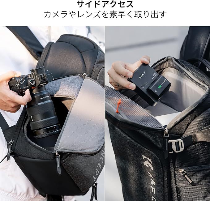 [K&F Concept] カメラバッグ カメラバックパック カメラリュック 25L 大容量 おしゃれ 2気室 多機能 男女兼用 一眼レフバック 容量拡張可 一眼レフ/16インチPC/三脚収納可 旅行/登り/出張/アウトドア撮影バックパック