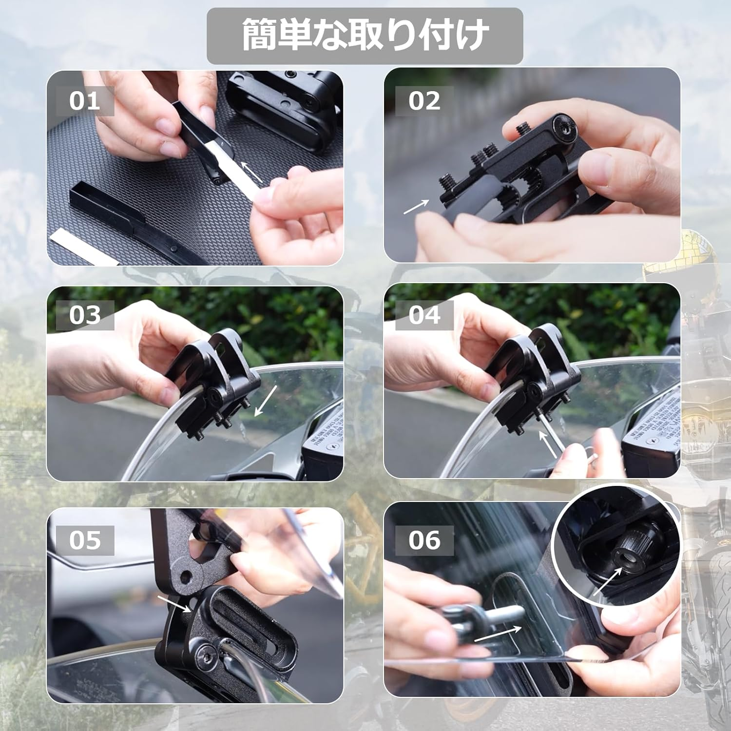 Justech バイクスクリーン パーツ 風防 風除け ABS素材 オートバイ調整式フロントウィンドスクリーン ウインドシールド スポイラーエアデフレクター ブイストローム250 クリーニングタオル＆調整ブラケット付き(透明)