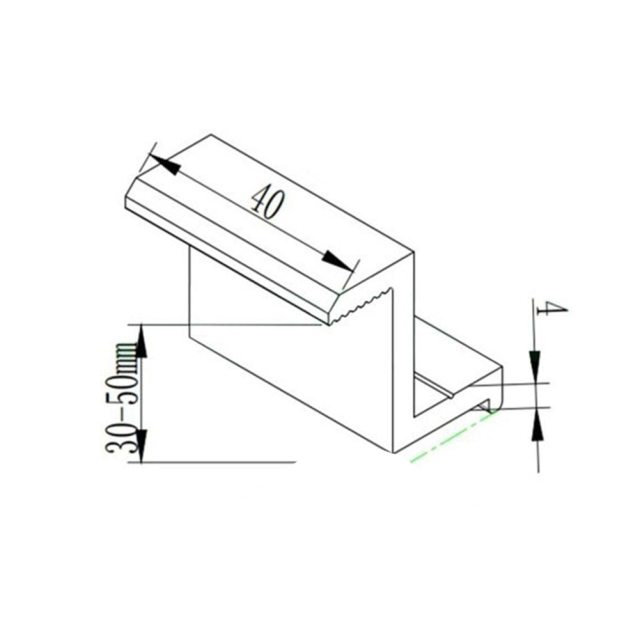 Solar Panel End Clamp Aluminum Alloy Fixture Z Mount Bracket PV Module Racking Accessories Anti Corrosion 30mm 40mm 45mm