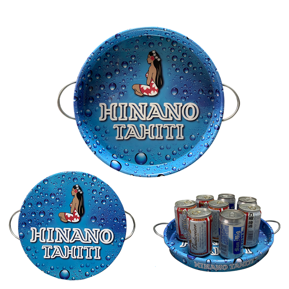 Round Tin Serving Tray With Handles,Party & Bar & Led light