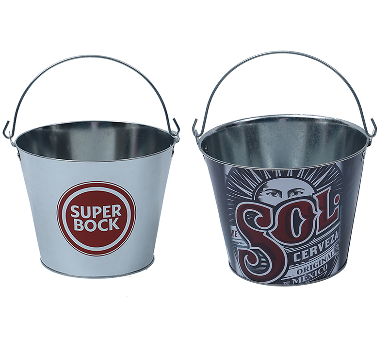 5 Quart Galvanized Metal Ice Bucket,Party & Bar & Led light
