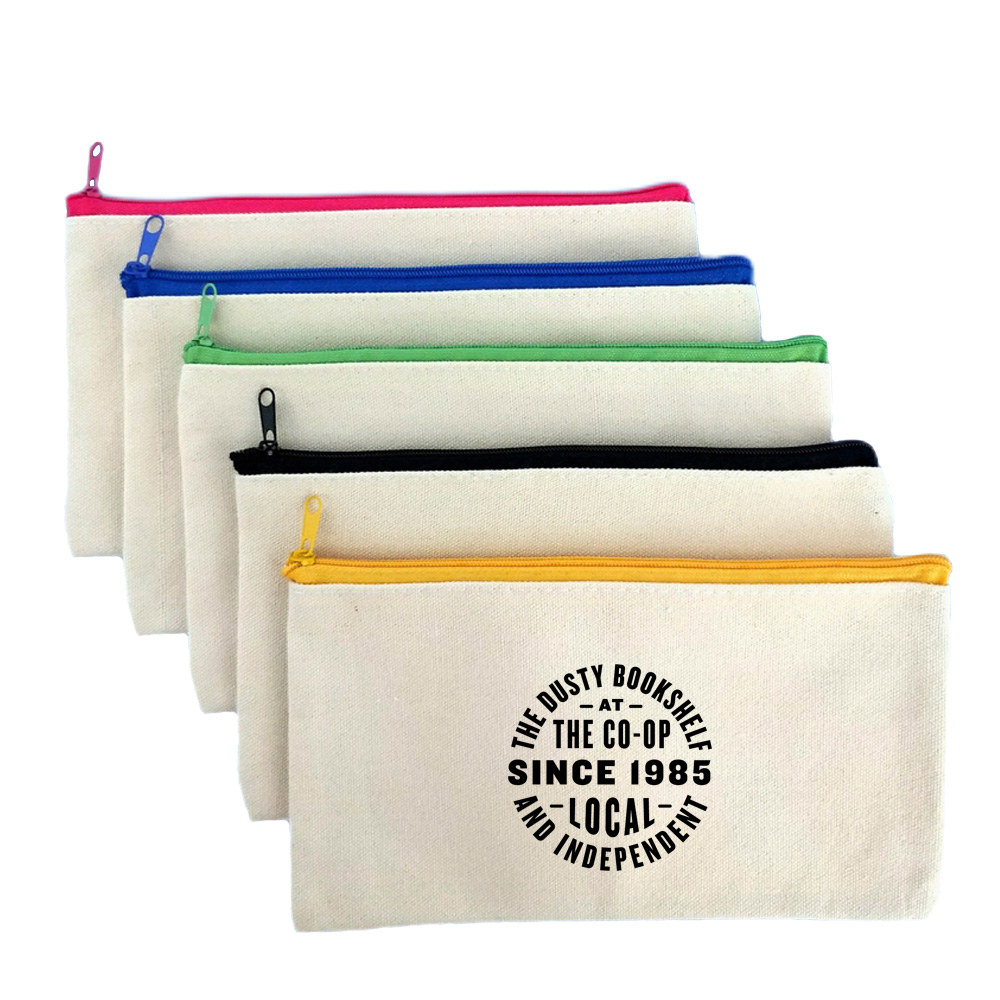 Canvas Zippered Pencil Case,Stationery & Office