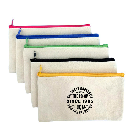 Canvas Zippered Pencil Case,Stationery & Office