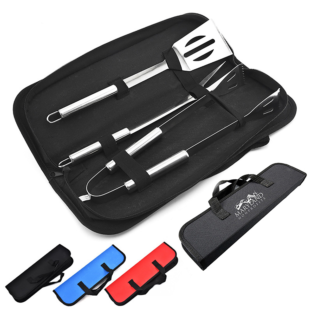 3 PCS Stainless Steel BBQ Grill Kit,Picnic & BBQ & Camping