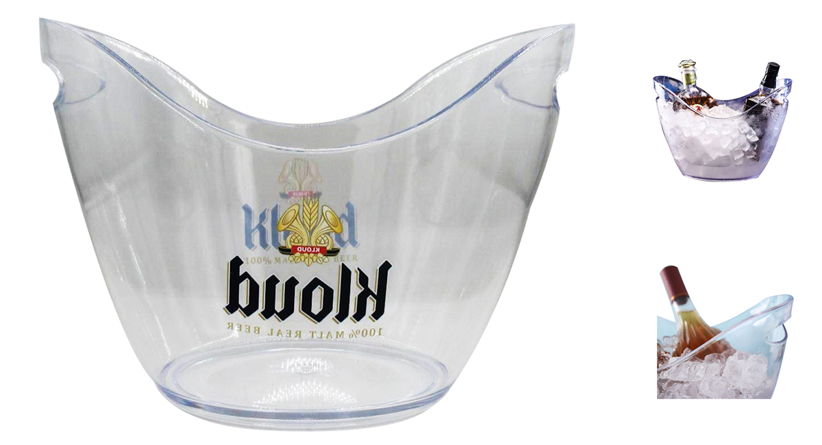 6Qt Clear Plastic Ice Bucket,Drinkware
