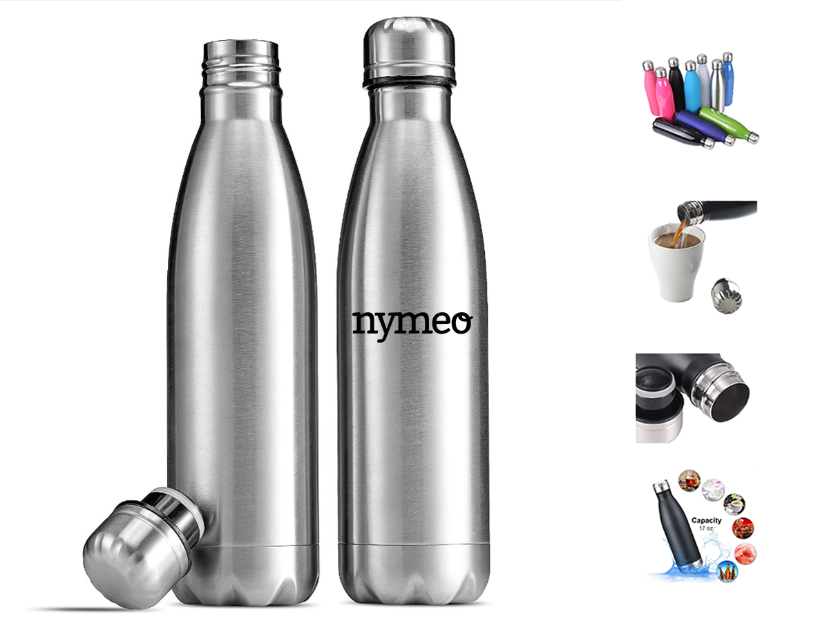 Coca-Cola Seventies 17 Oz Stainless Steel Water Bottle - Double Wall Insulated, BPA Free