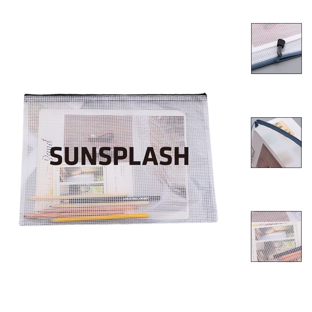 A4 Plastic Zipper File Document Holder,Stationery & Office