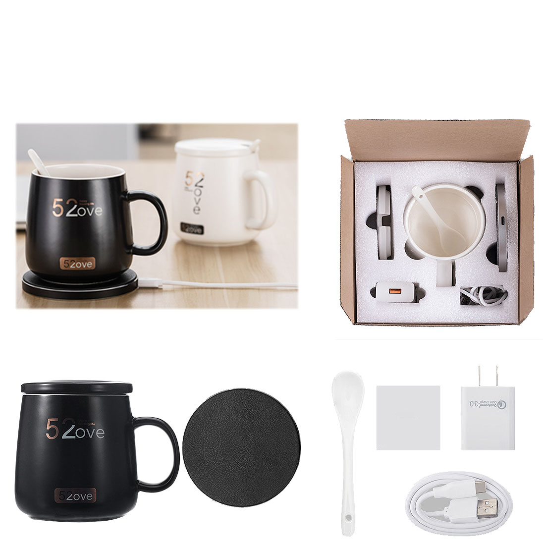 Heating Mug Cup Warmer Set,Drinkware