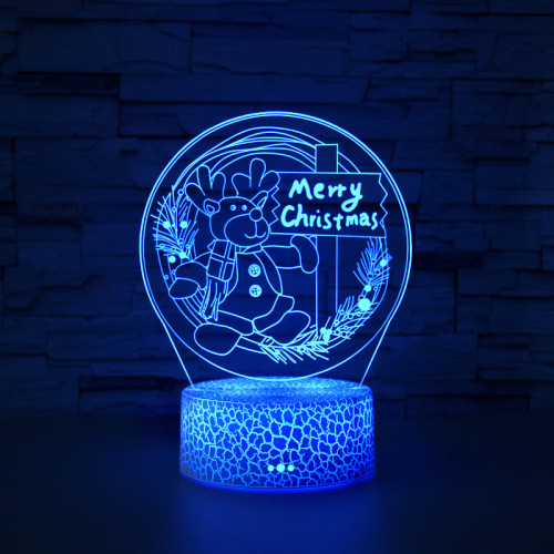 7 Colors Night Light 3D Illusion Table Lamp with Touch & USB Cable