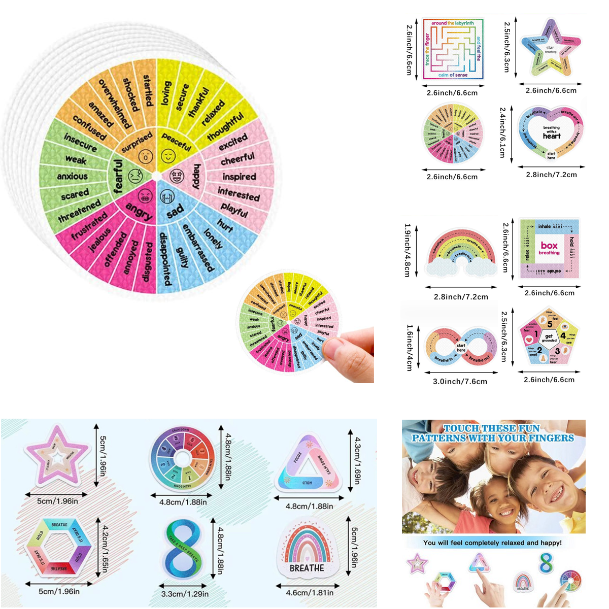 Anxiety Sensory Stickers Anti Stress Stickers Sensory Calm Textured ...