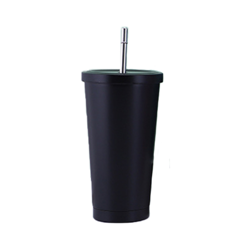 16 Oz Double Layer Cup with Lid and Straw,Drinkware