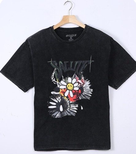Digital Direct Spray American Retro Couple T-shirt