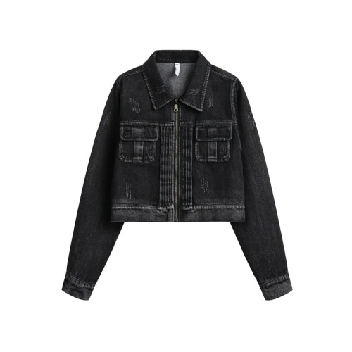 Casual loose fitting fashionable denim jacket