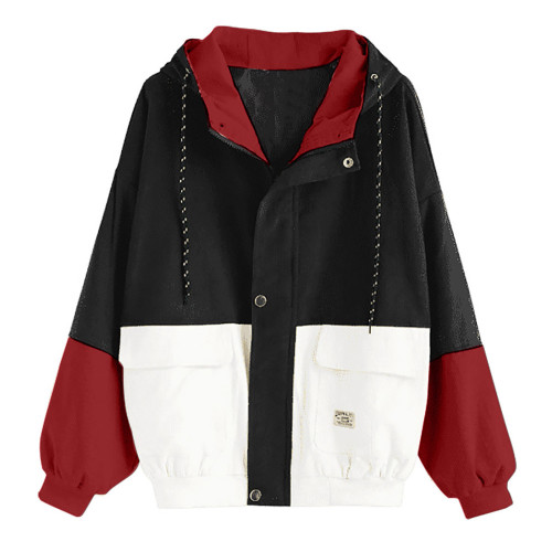 Casual loose fitting fashionable baseball jacket