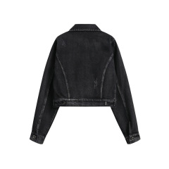 Casual loose fitting fashionable denim jacket
