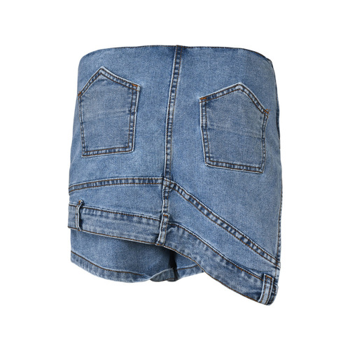 Summer New Super High Waist Solid Denim Shorts