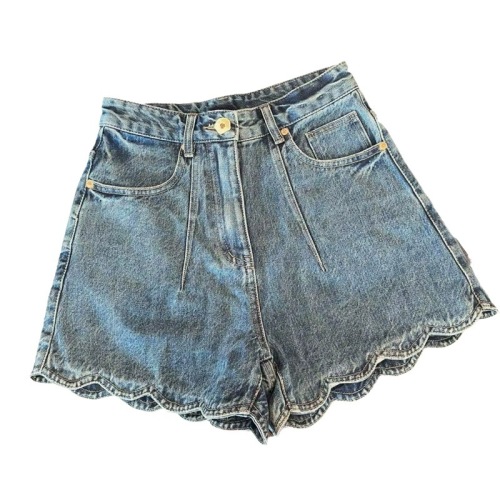 European and American Summer New Cross border High Waist Ragged Denim Shorts